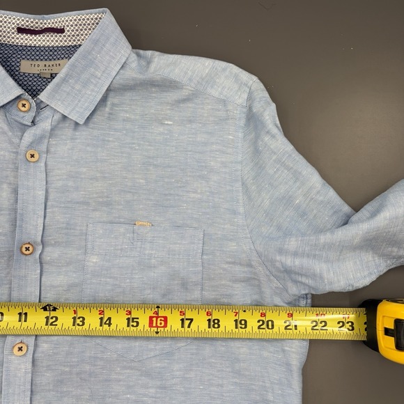 Ted Baker Romeos Men's Linen & Cotton Button-Up Shirt Lot Of 2 Ted Size 4 / US L - Picture 9 of 16